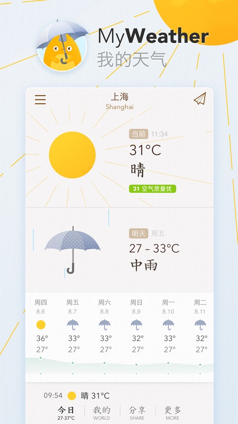 我的天气MyWeather安卓版截图1